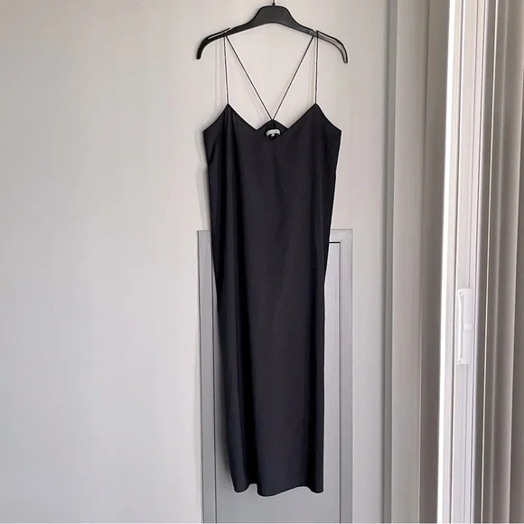 OAK + FORT Elegant Black Spaghetti Strap Dress - Picture 2 of 9